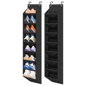 HERCHR Organizer Da Porta A 3 Tasche – Appendibile In Cotone E Lino Con Rivestimento Impermeabile, Per Piccoli Oggetti (Rosso, 20,5x13x7,5cm)