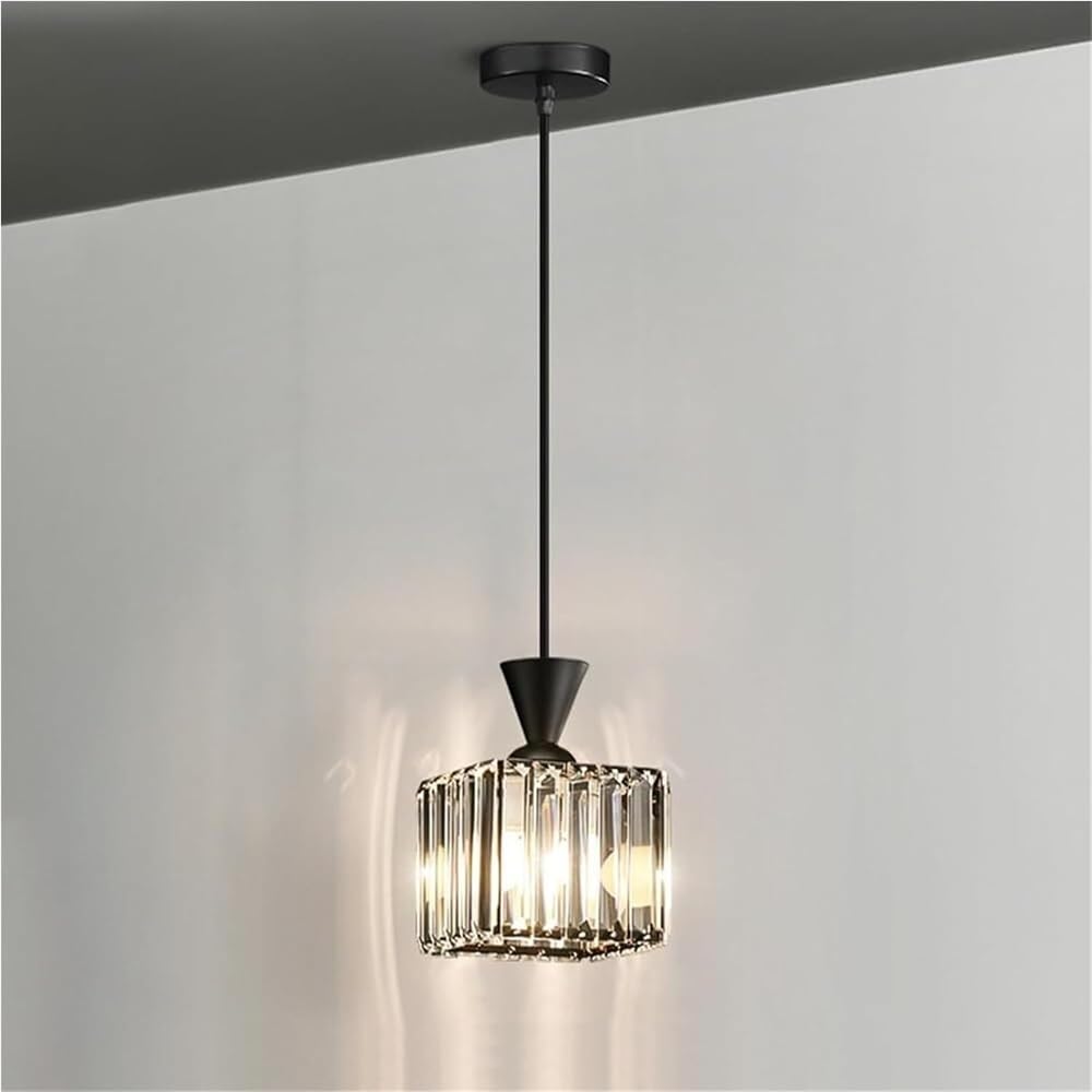 Lustre simple en cristal pour chambre à coucher, luminaire LED à une ...