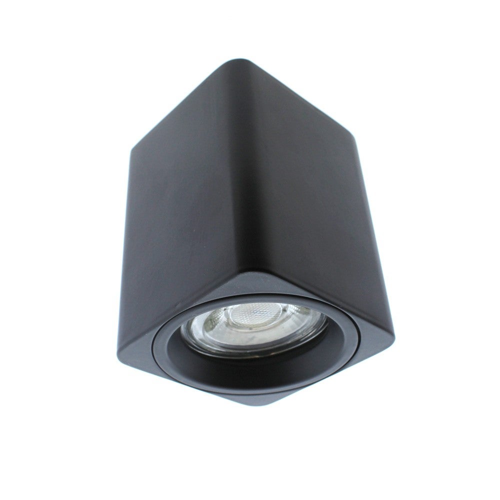 Reflektor natynkowy Basic Reflektor stały Prostokątny Konstrukcja aluminiowa Czarny 1 xGU10 6,5x6,5 xm