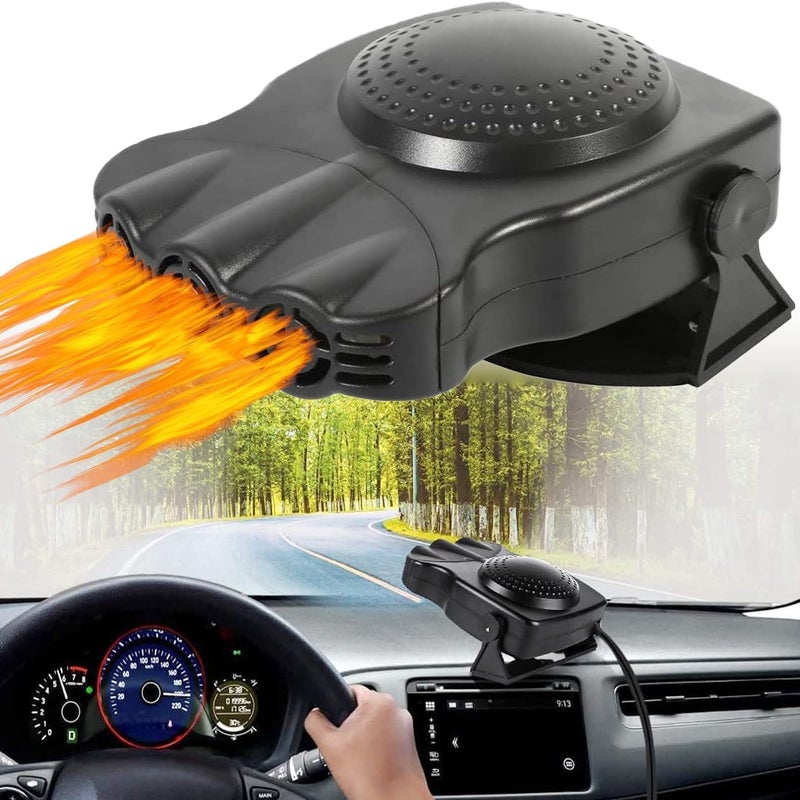 Wentylator samochodowy, 12 V 150 W, obrót o 360°, przenośny 2 w 1, funkcja szybkiego grzania i chłodzenia