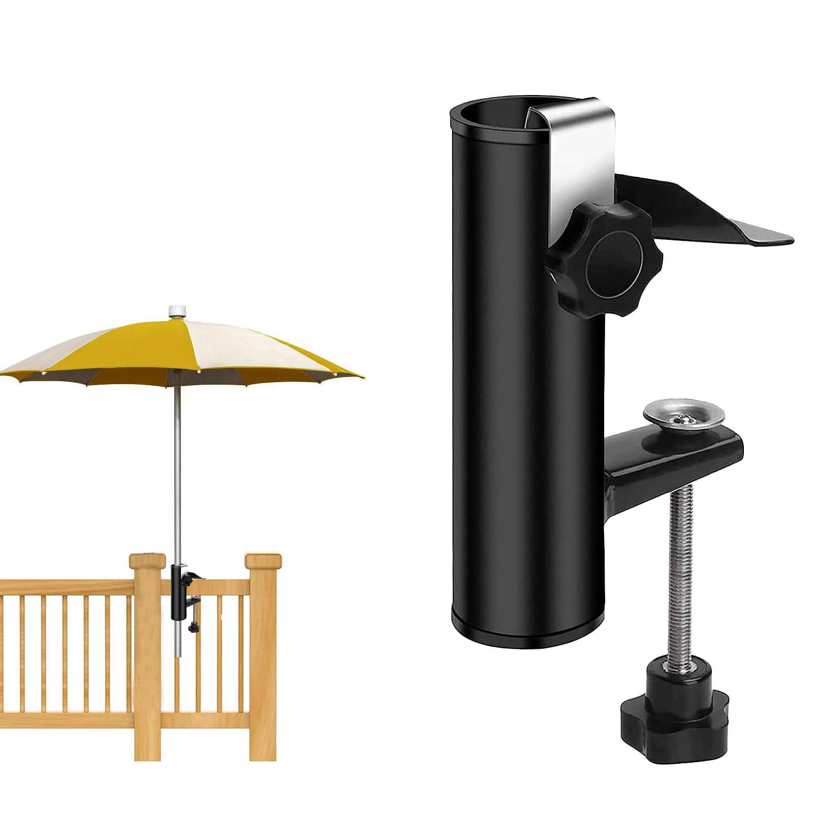 Base per ombrellone a terra con tubo portaombrelli, universale resistente, ancoraggio a terra per ombrelli, supporto per ombrellone interrato per ombrellone a sbalzo, ombrellone da appendere, nero