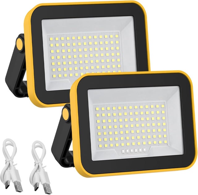 Projecteur LED Rechargeable, T-SUNUS Projecteur LED Chantier Portable USB 4000mAh Lampe de Travail avec 5 Modes pour Camping Chantier Garage Atelier