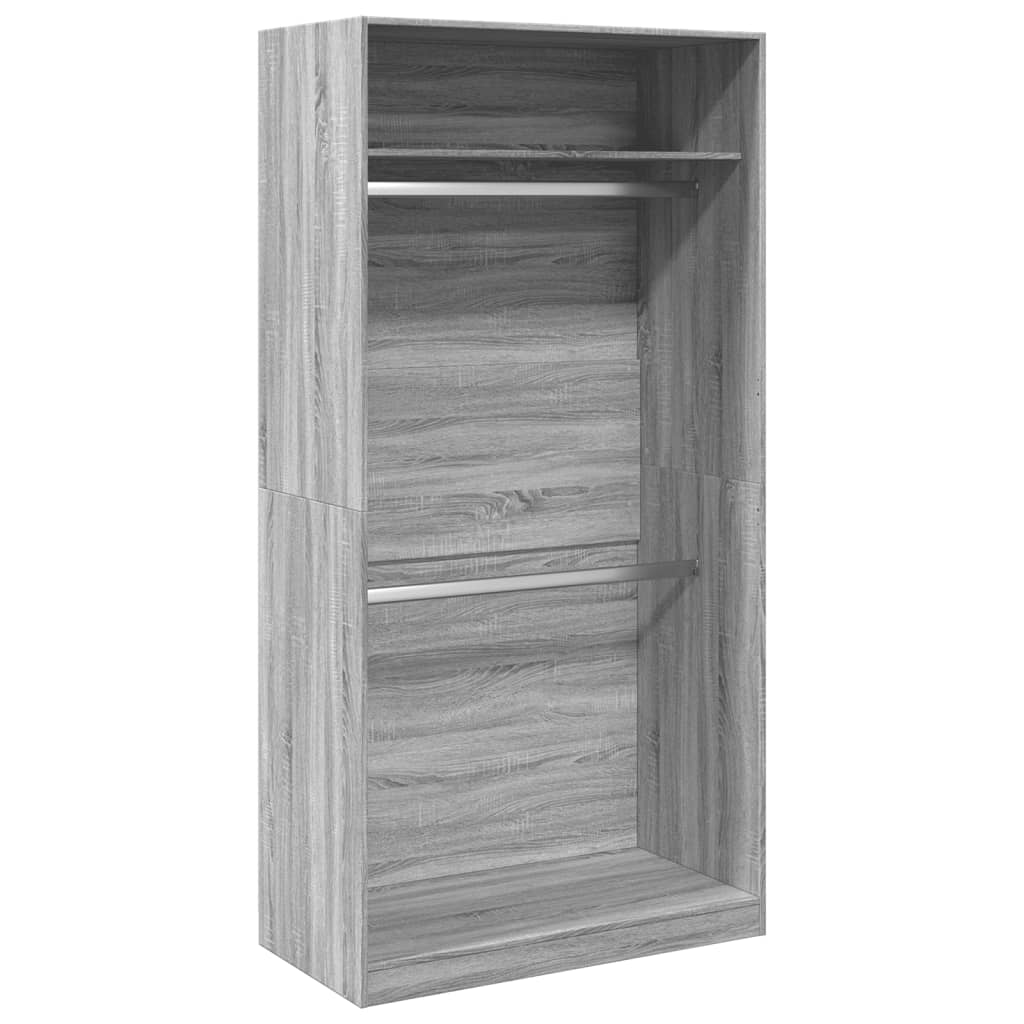 Garde-robe sonoma gris 100x50x200 cm bois d'ingénierie - 2
