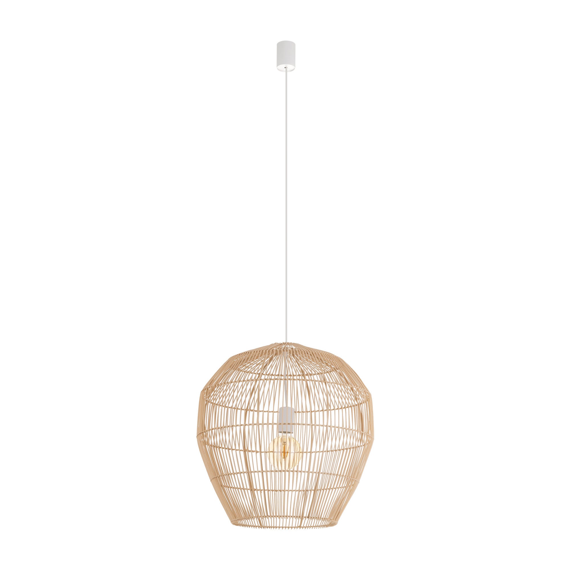 Lampa wisząca Haiti M naturalne drewno-biała 1xE27x25W wym: 160 x 50 x 50 cm bambus Nowodvorski Lighting