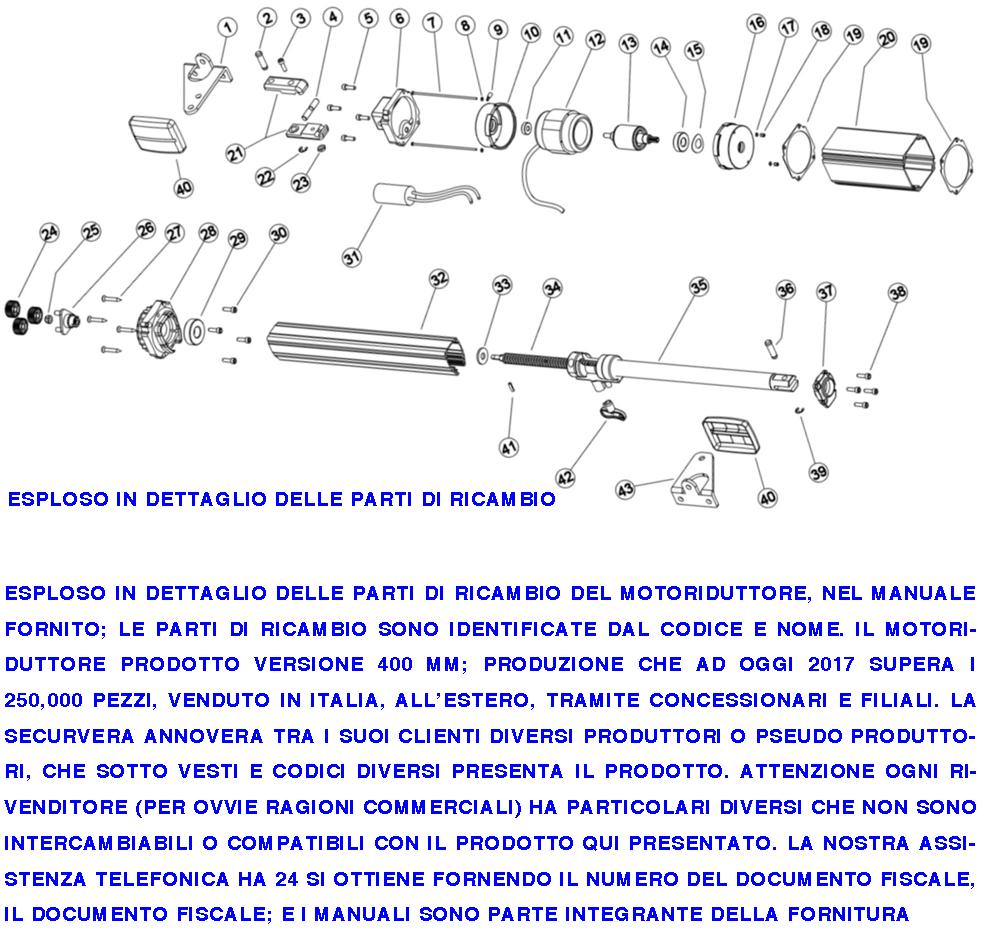 Snodo o Forcella Posteriore in Alluminio 121091 Para Strappi o sforzi Eccessivi e Leggeri Adattamenti Ricambio per Motori o Attuatori Securvera Serie - 2