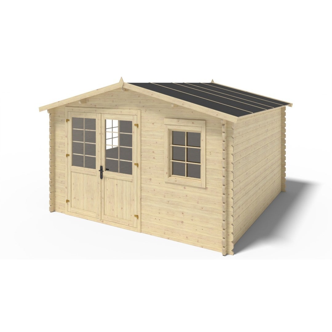 Abri de jardin en bois - 16m2 - 4x4m - Ep. 40mm - Couleur: naturel - DOM611 - ALTANKA - 9