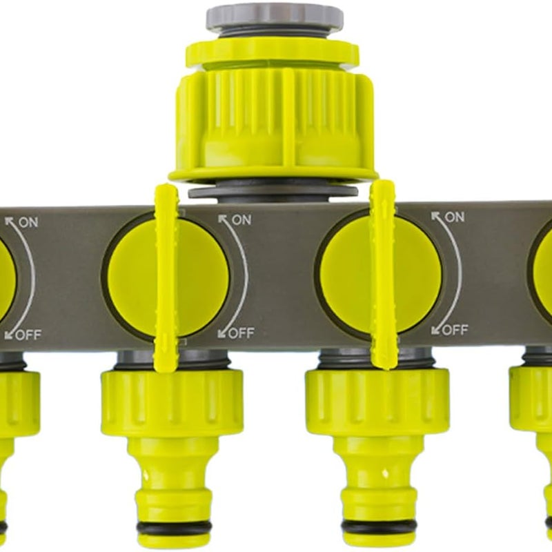Rozdzielacz czterodrożny, złącza do węży ogrodowych 3/4 cala i 1/2 cala, adaptery do kranów, dozownik do węży ogrodowych