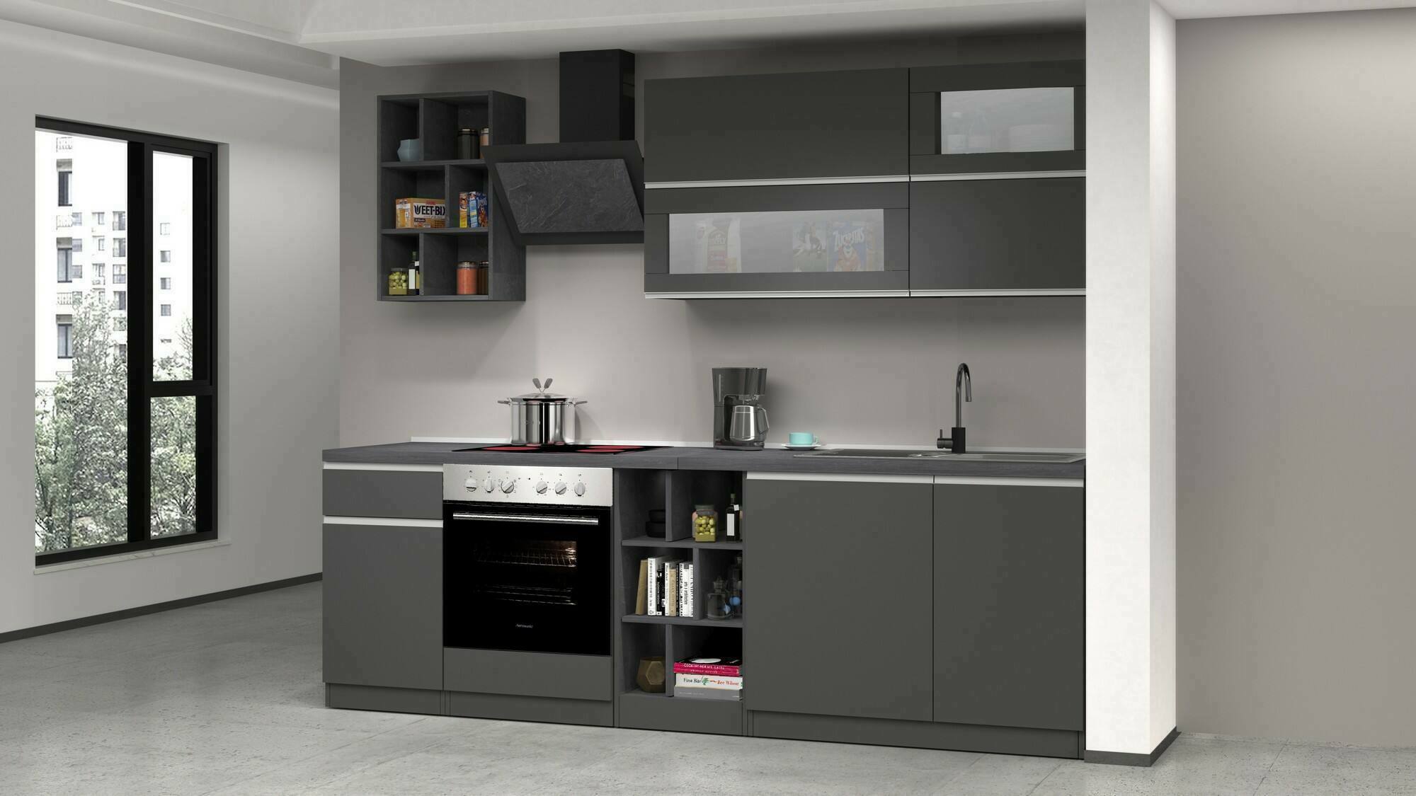 Cuisine complète Ronald, Cuisine pratique et peu encombrante, Mur de