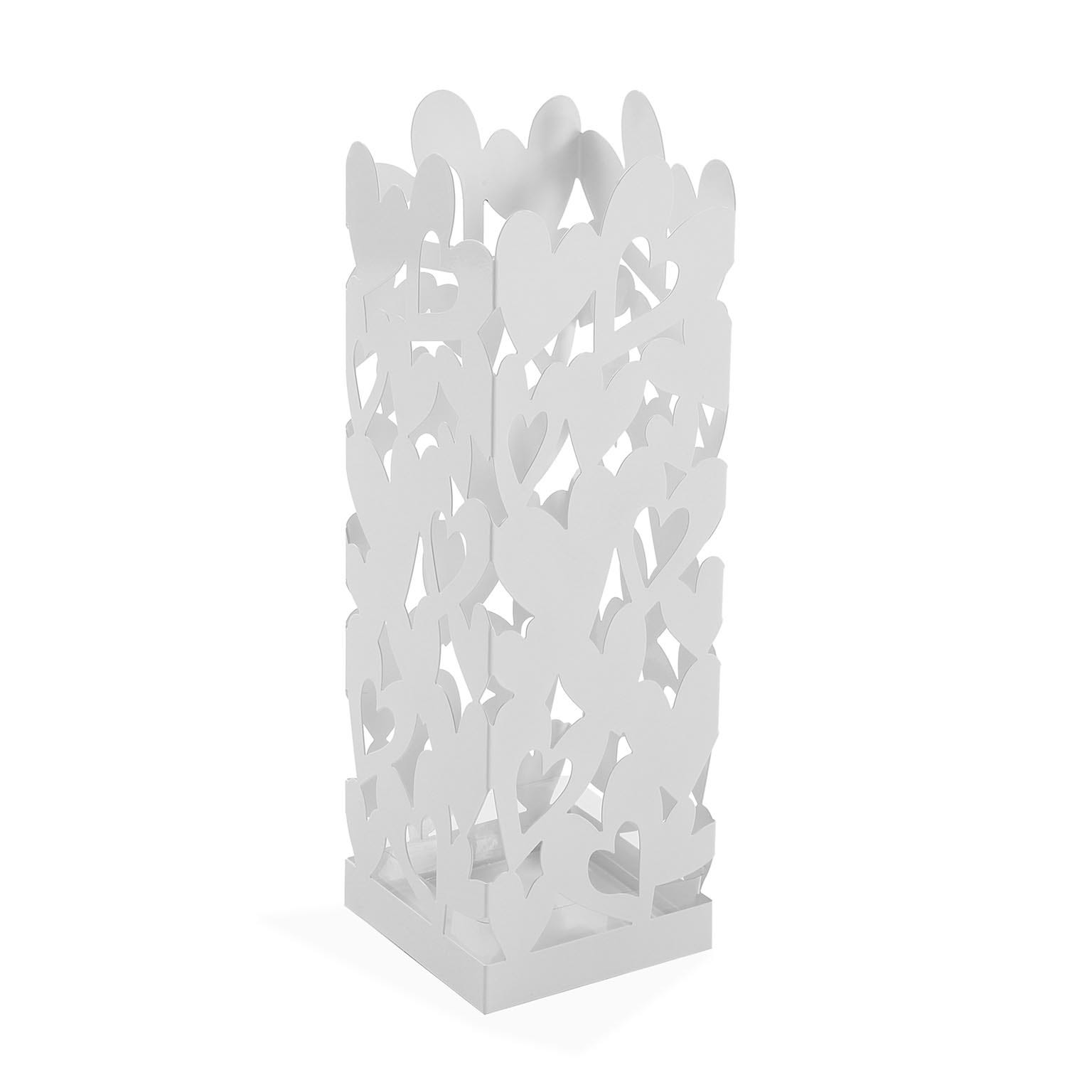 VERSA Kamira Portaombretti Bianco: Design Moderno E Salvaspazio Per Ingresso, Corridoio O Giardino - In Metallo, 49 Cm