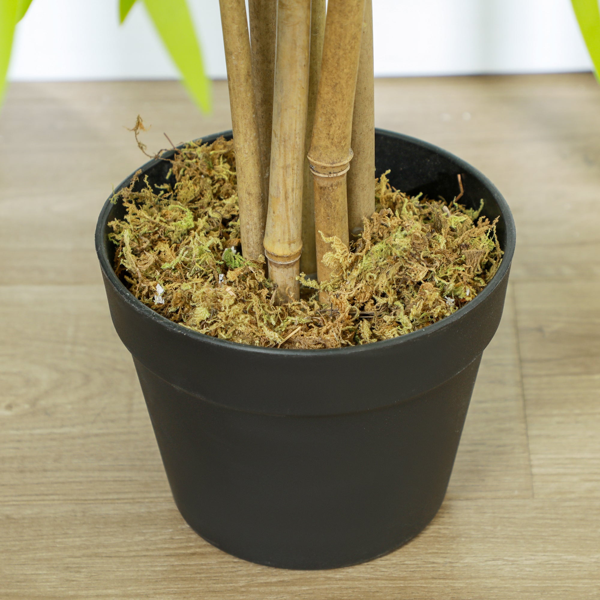 Bambou artificiel 150cm, plante décorative réaliste en pot avec mousse, décoration intérieure et extérieure pour salon, bureau, jardin - 8