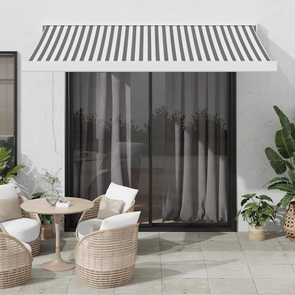 vidaXL Tenda da Sole Retrattile Manuale con Pali 3,5x2,5m Antracite