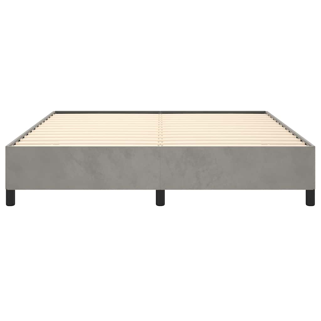Cadre de lit sans matelas, gris clair, California, velours - 6