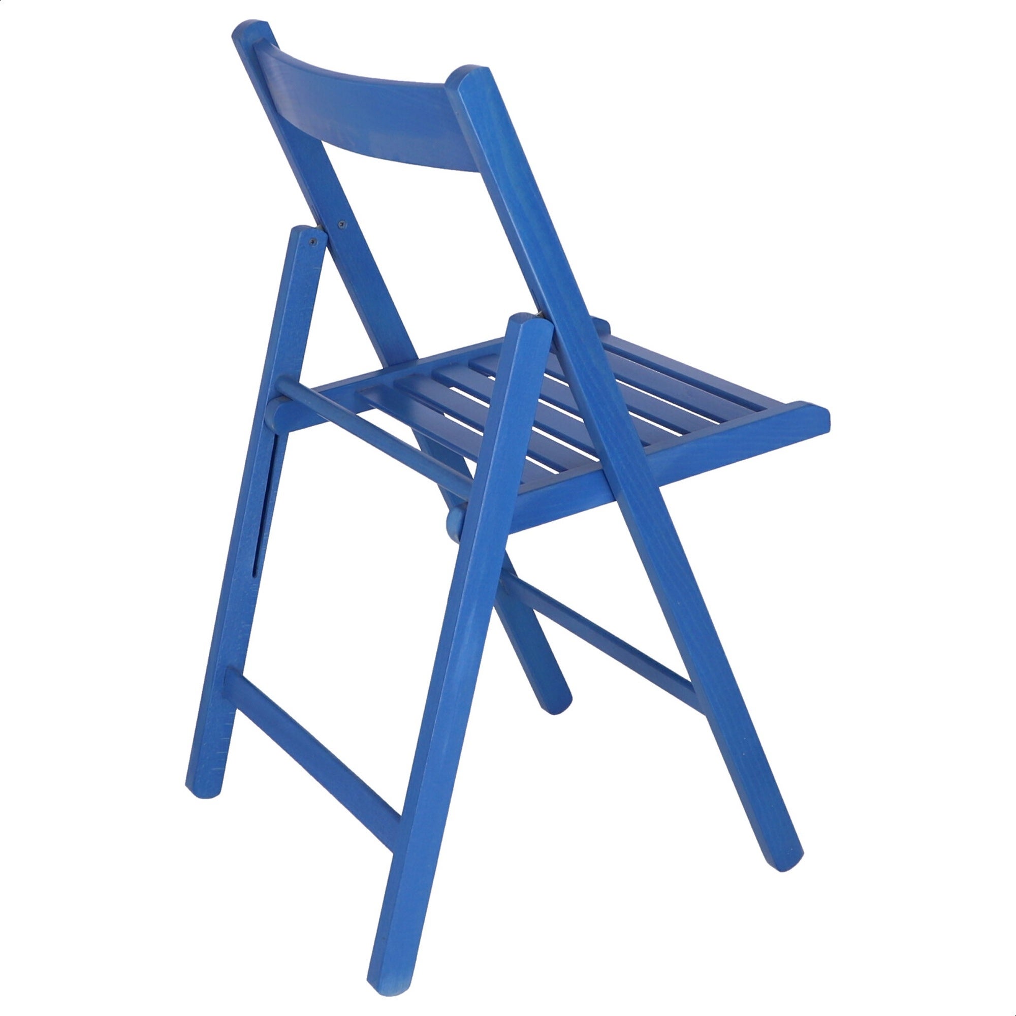WELLHOME Silla plegable de madera 43x43x79 cm Azul - 6