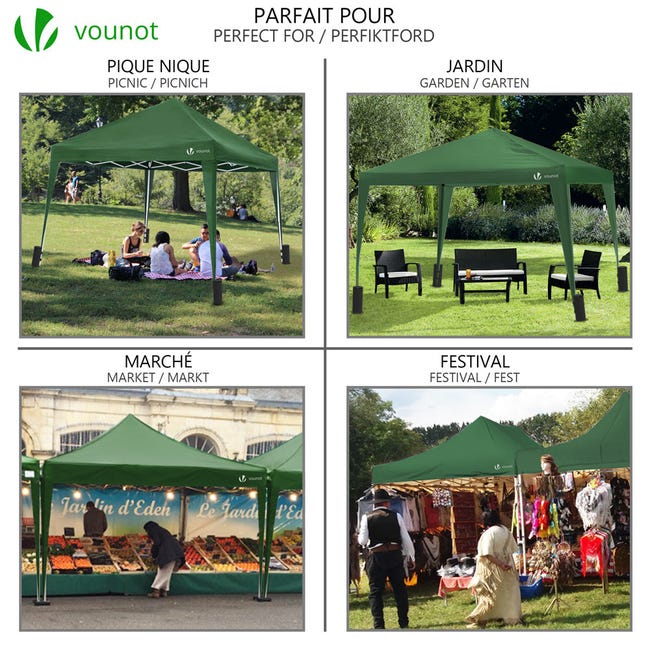 Gazebo 3x3m Impermeabile | Con Pannelli Laterali | Per Giardino, Feste, Campeggio - Foto 4