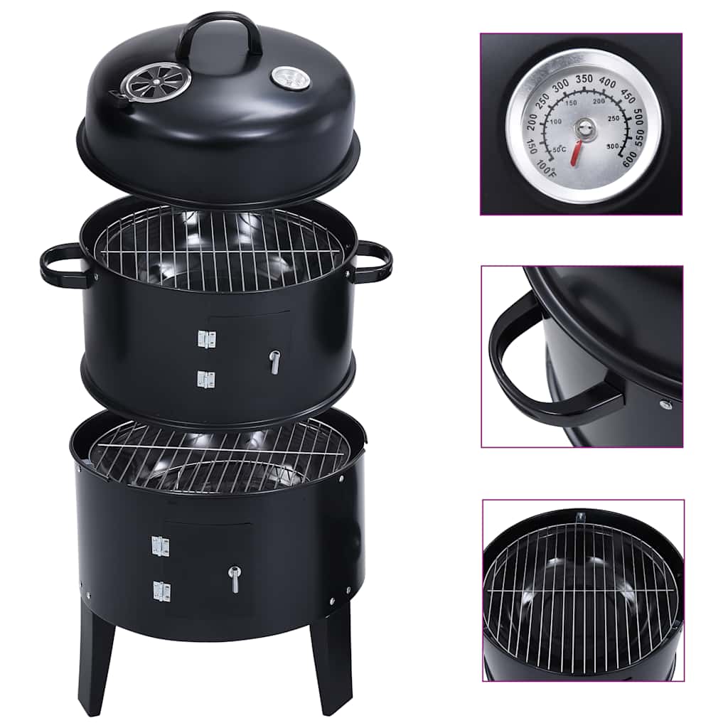 Vidaxl Barbacoa Ahumador De 3 En 1 40X80 Cm Carbón , Leroy Merlin