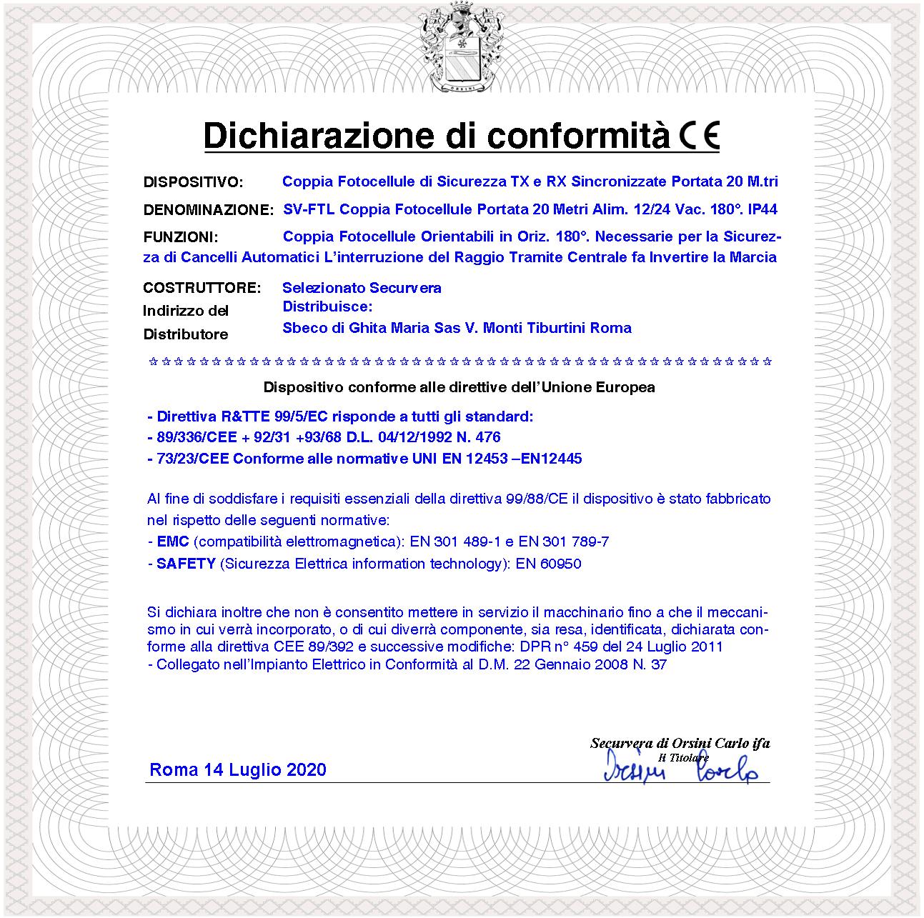 Coppia di Fotocellule Ruotabili 180° in Orizzontale Controllo e Sicurezza Cancello Elettrico Automatico TX e RX Portata 20 Metri Lineari Montaggio a P - 4