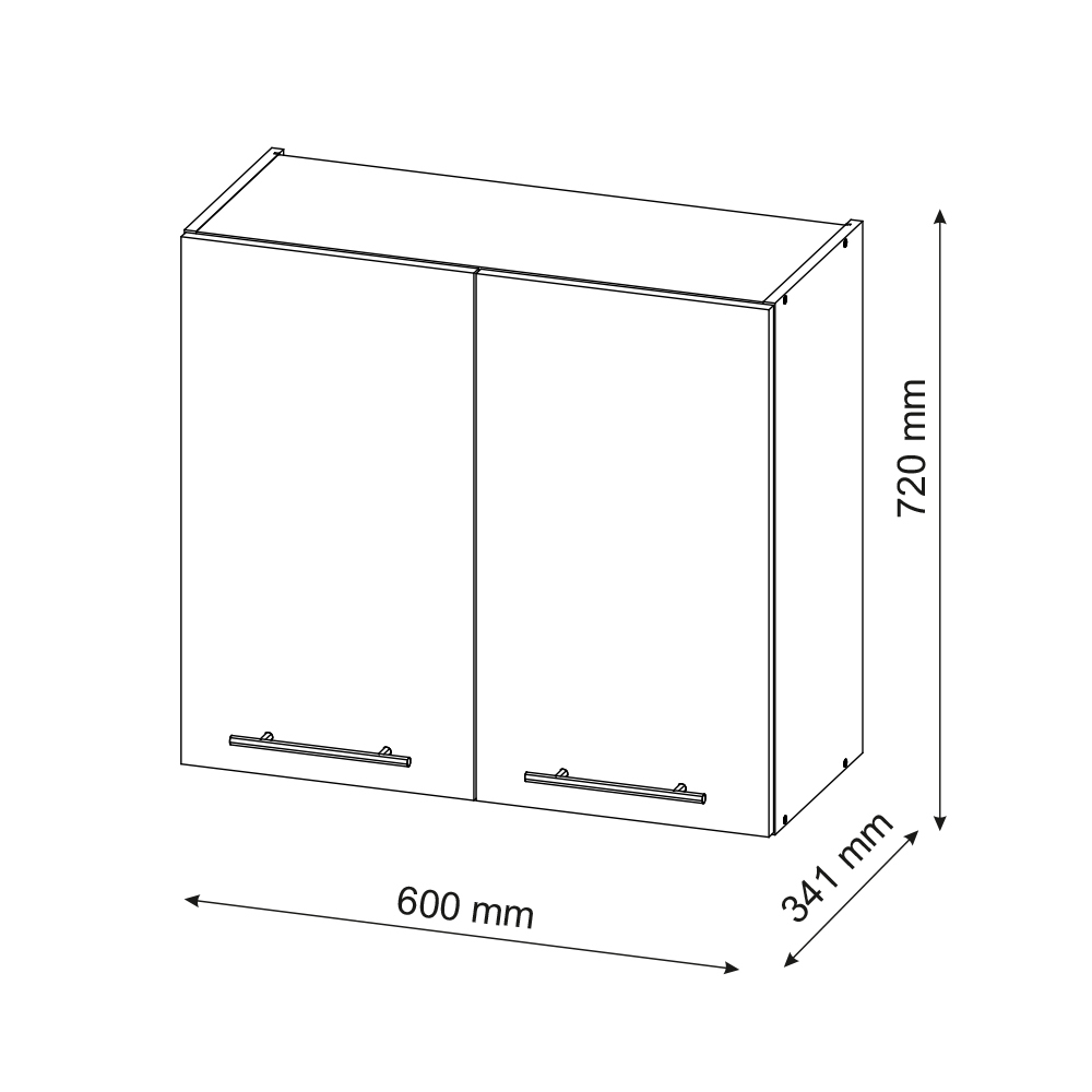 Vicco Elément haut de cuisine Fame-Line, Blanc Haute brillance, 60cm - 3