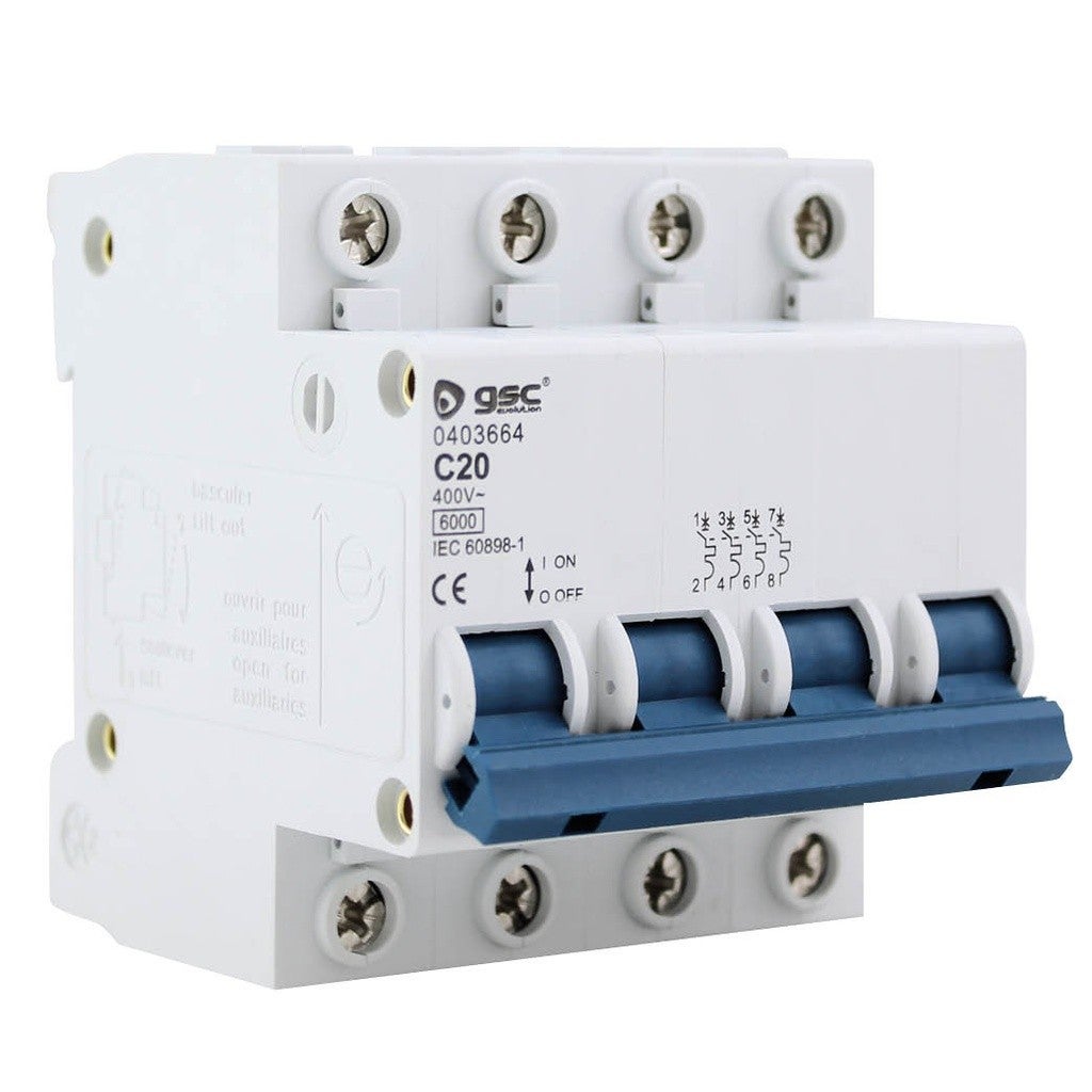 Disjoncteur Merlin Gerin 4 Pôles 40A Courbe C - 6/10kA - Rail DIN