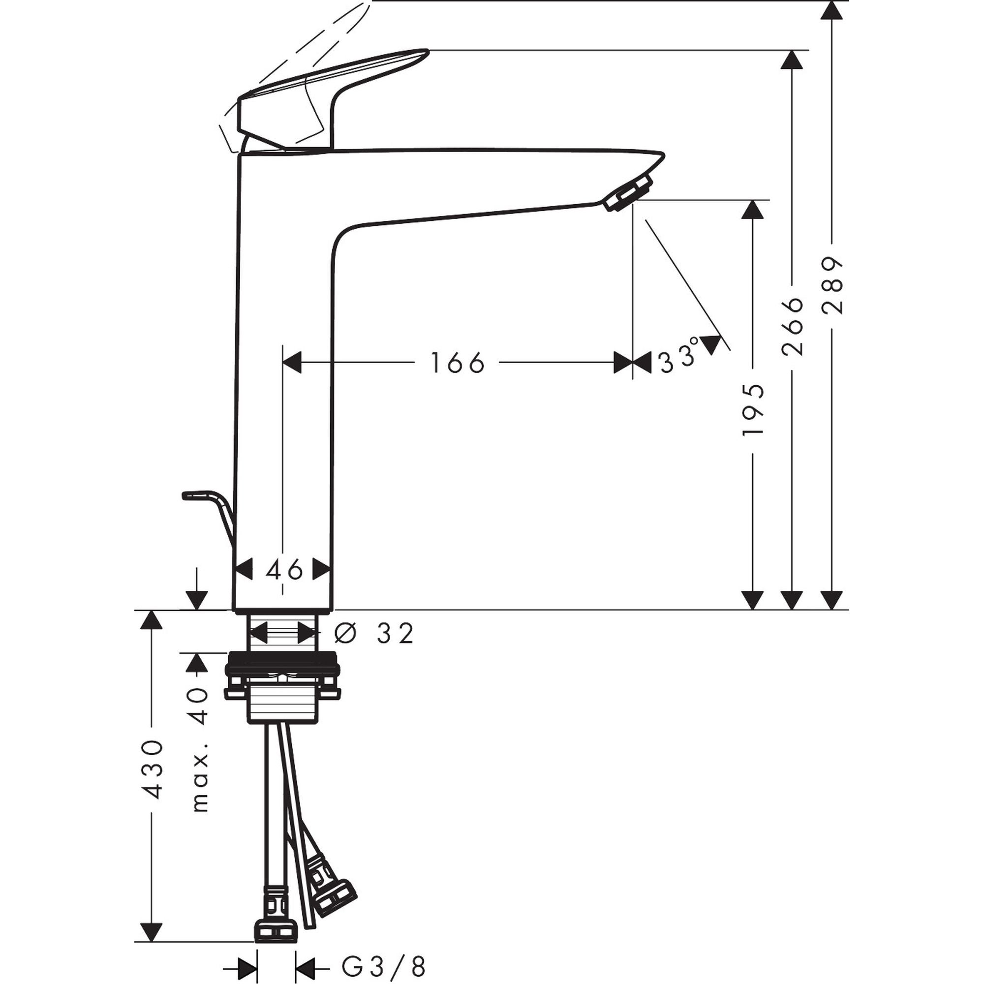 HANSGROHE Mitigeur lavabo haut Logis 190 taille XL - 4