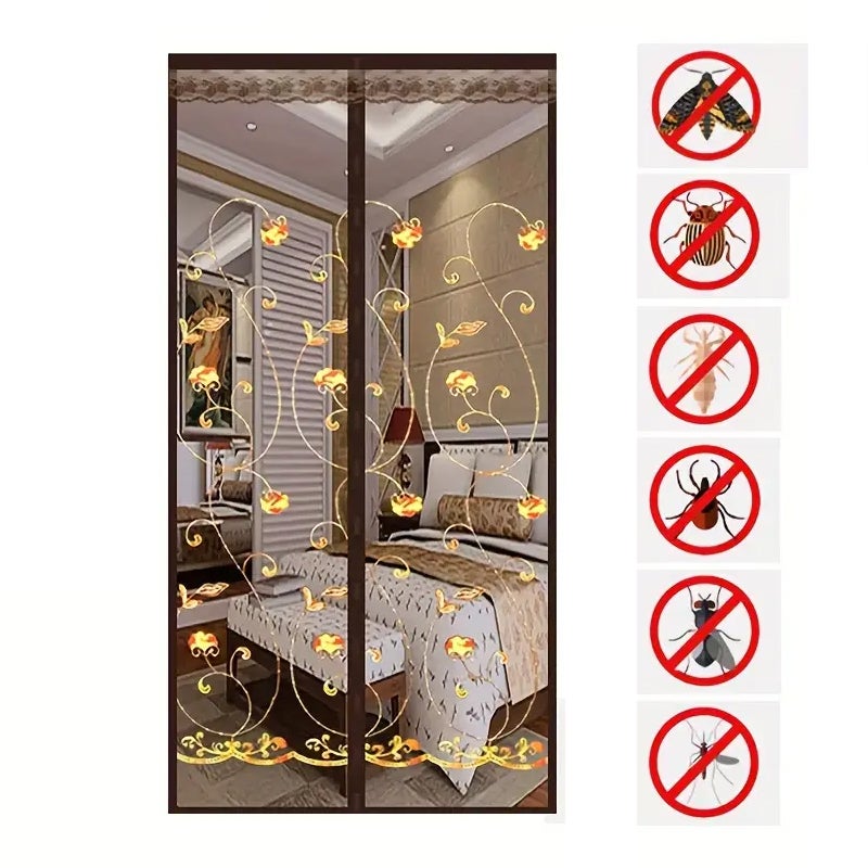 100x210 cm Magnetyczna samoprzylepna moskitiera - zasłona przeciw owadom do letnich drzwi i okien - przegrody domowe przeciw muchom