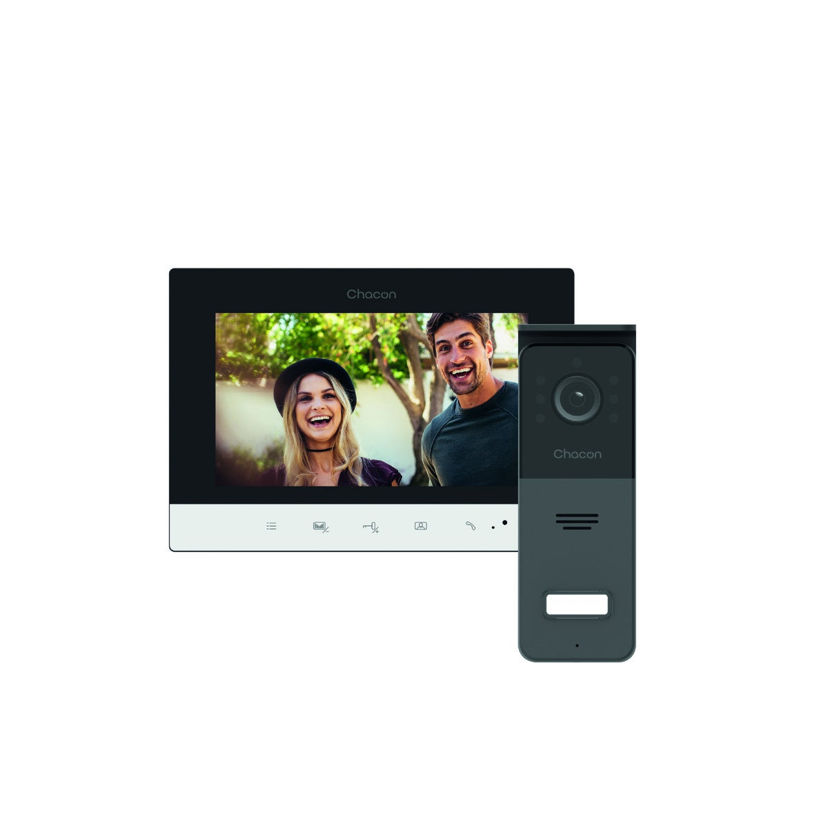 Visiophone filaire écran LCD 7'' IP55 Blanc et Noir Chacon — free download