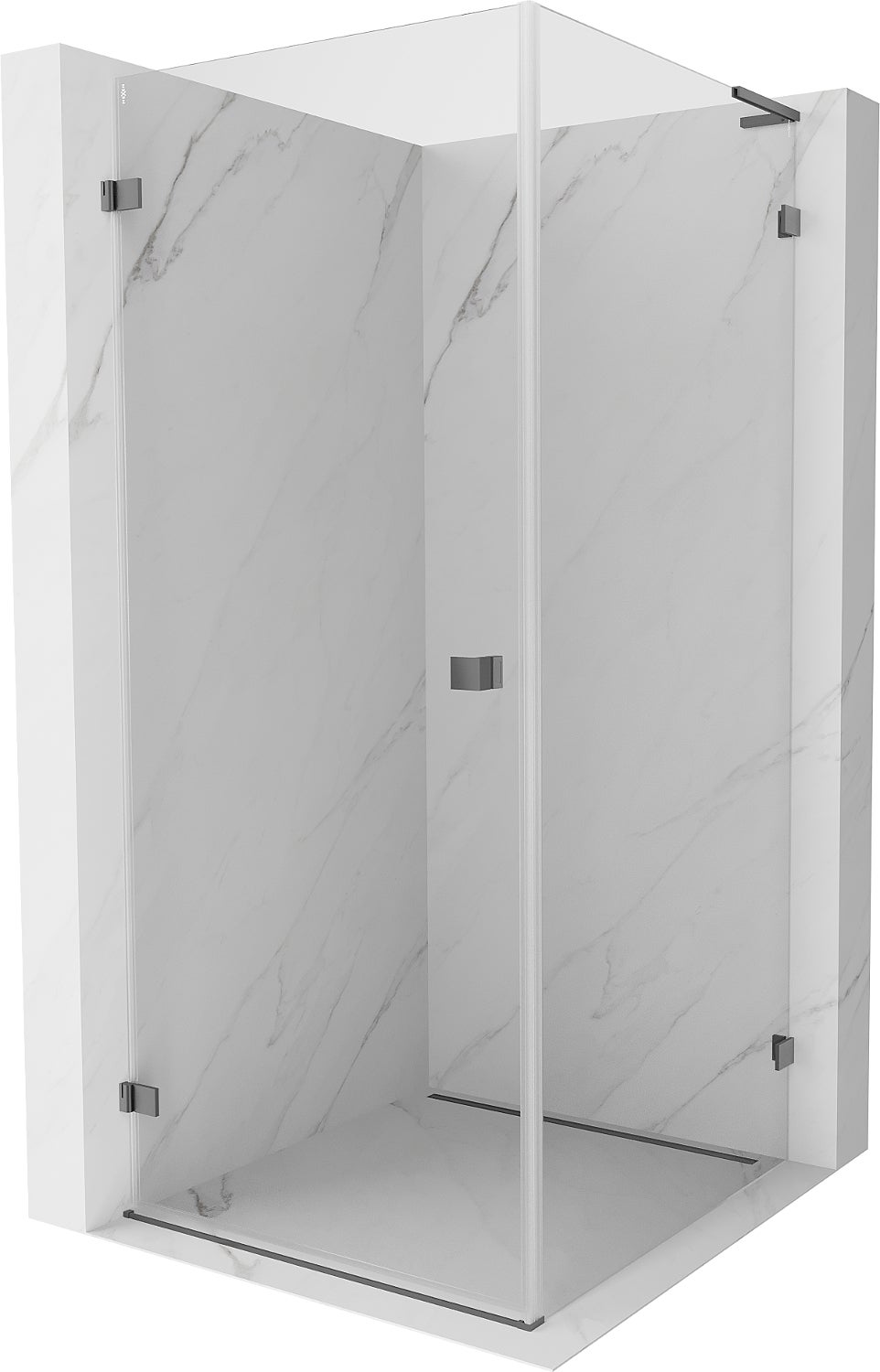 Mexen Lunar-B L kabina prysznicowa uchylna lewa 80 x 80 cm, transparent, gun metal - 832L-080-080-95-00-L
