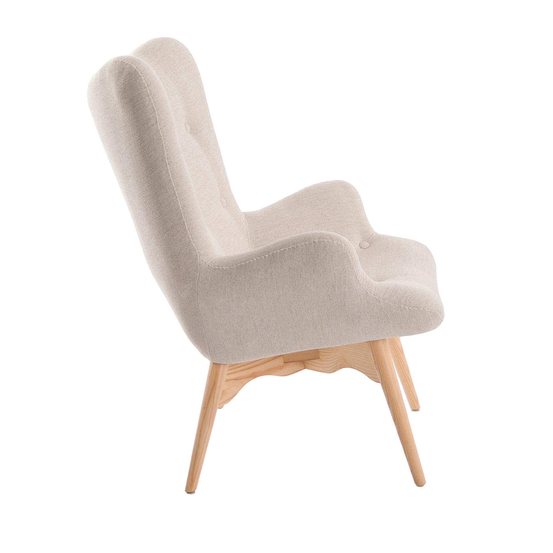 ANGEL CERDA Fauteuil en tissu beige - 6