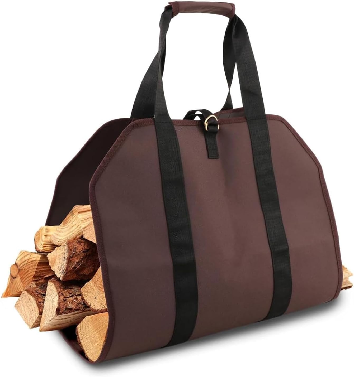 Worek na drewno opałowe, 1 sztuka, brązowy, płócienny, worek do przechowywania drewna opałowego, kosz na drewno opałowe