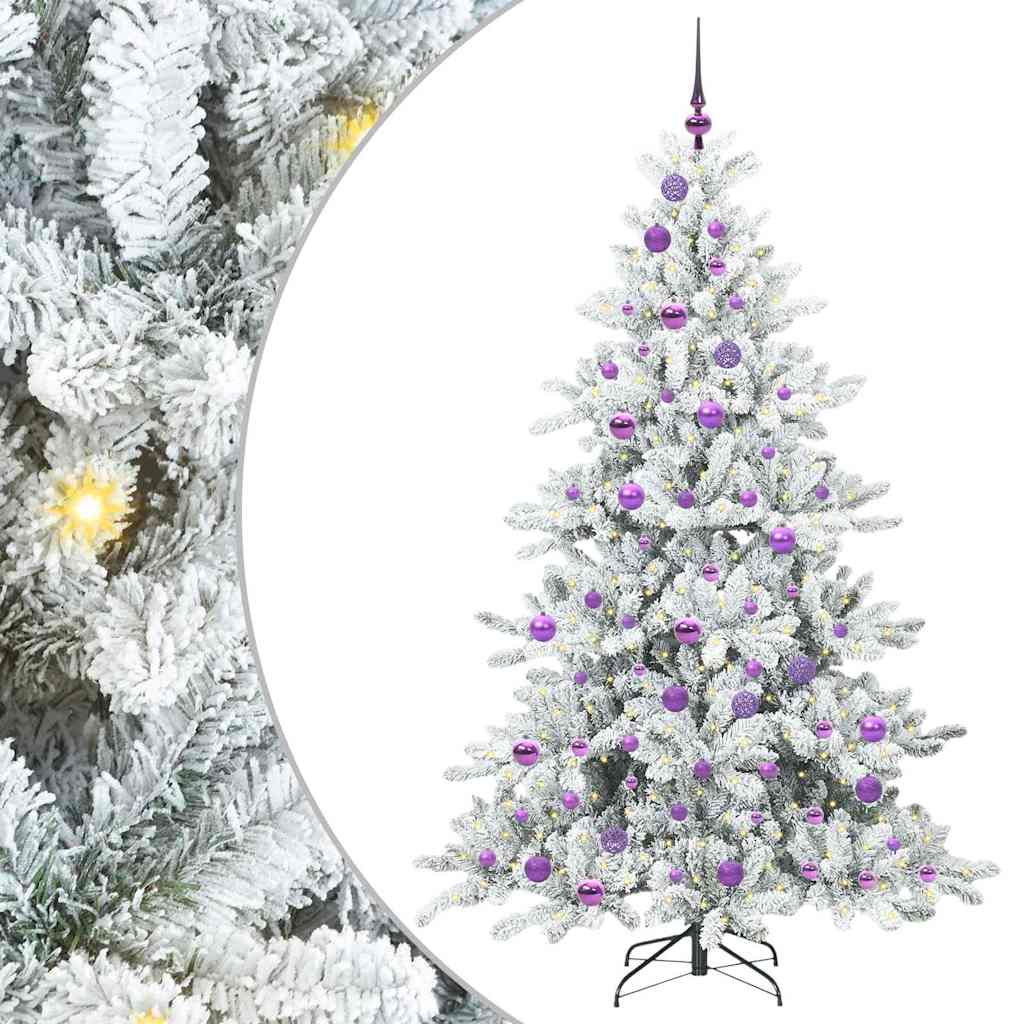 Sztuczna choinka z zawiasami z 300 diodami LED 180 cm PVC