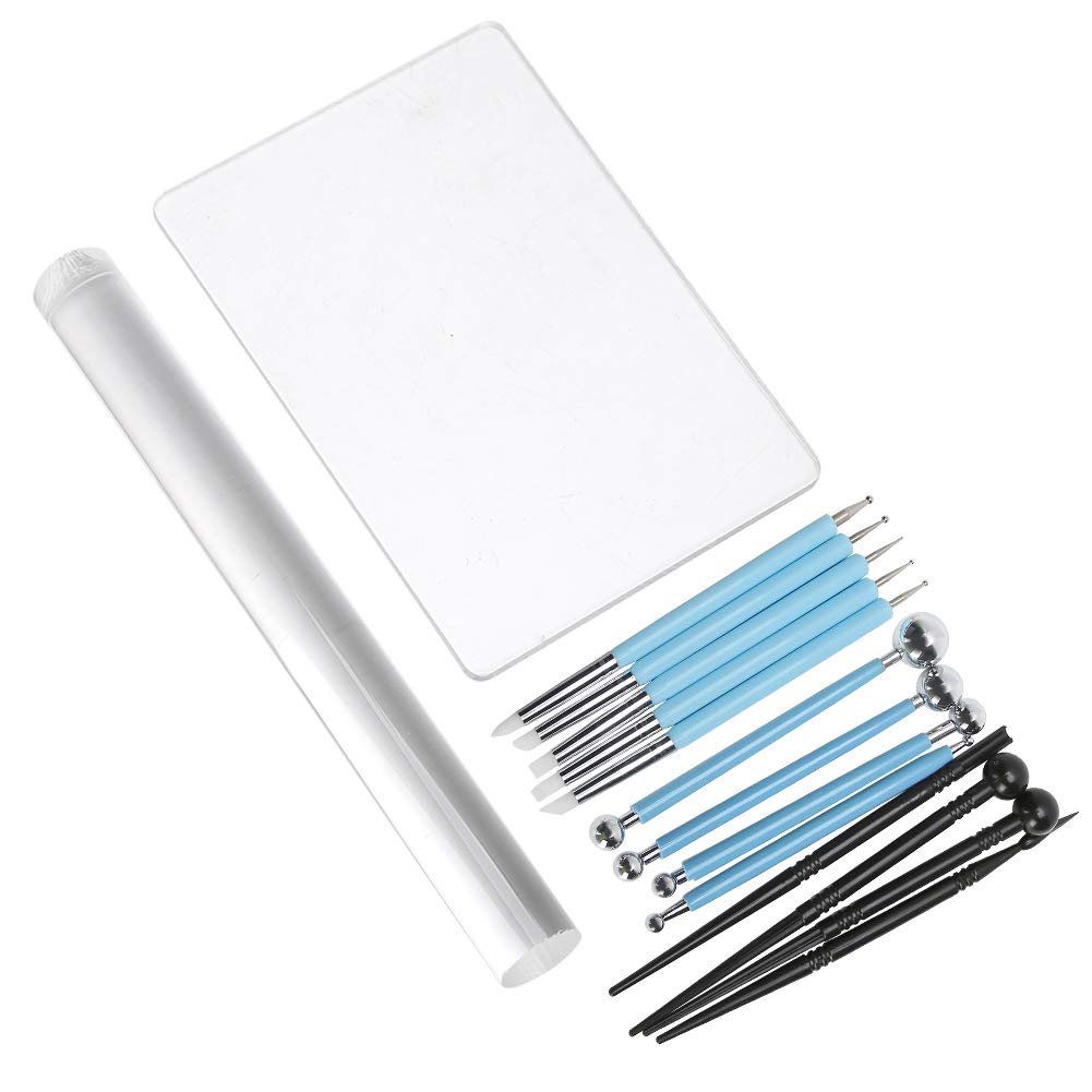 Noble Foods - Juego De 9 Herramientas De Modelado De Fondant, Pasta De Goma Para Decoración De Pasteles, Juego De Herramientas Para Esculpir Malvavisco