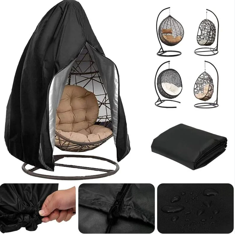 1 pokrowiec na krzesło ogrodowe wiszące Oxford 210D (115 x 190 cm, czarny), wodoodporny, do użytku na zewnątrz