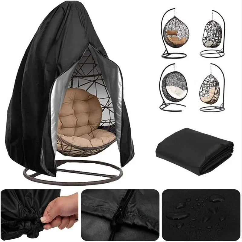 1 pokrowiec na krzesło ogrodowe wiszące Oxford 210D (115 x 190 cm, czarny), wodoodporny, do użytku na zewnątrz