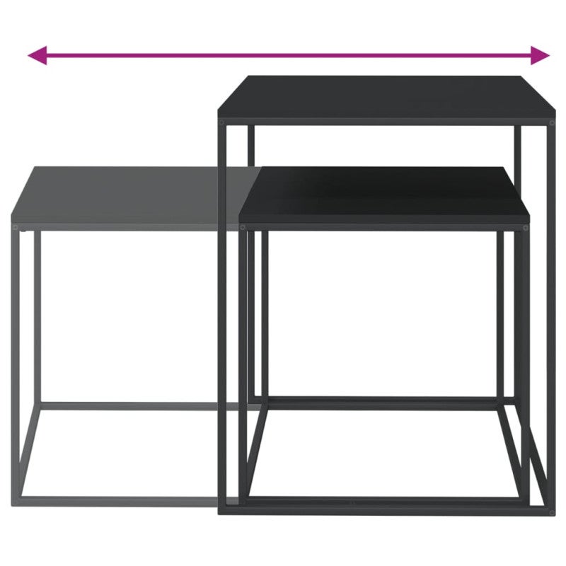 Zestaw stolików kawowych, 2 szt., materiał drewnopochodny/metal - 5