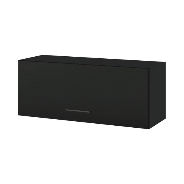 Cuisineandcie - Meuble haut SLIM de cuisine Lovia Noir Mat 1 porte relevable L 90 cm