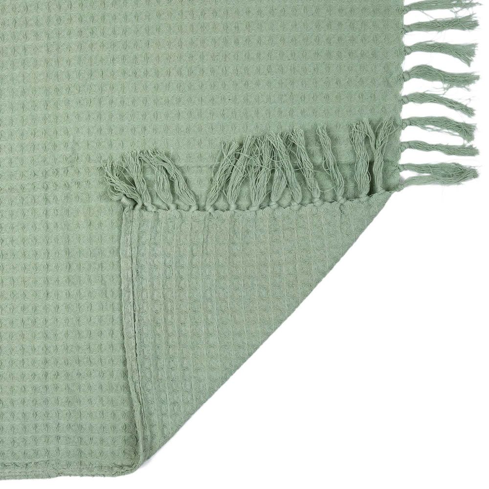 Couverture gaufrée coton vert 170x250 cm - 9