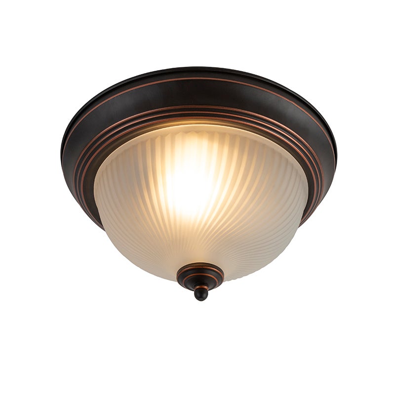 Qazqa classic-antique plafon - Classico - brązowy, okrągły, max. 15w, kompatybilny z żarówką LED, e27, 28cm oświetlenie