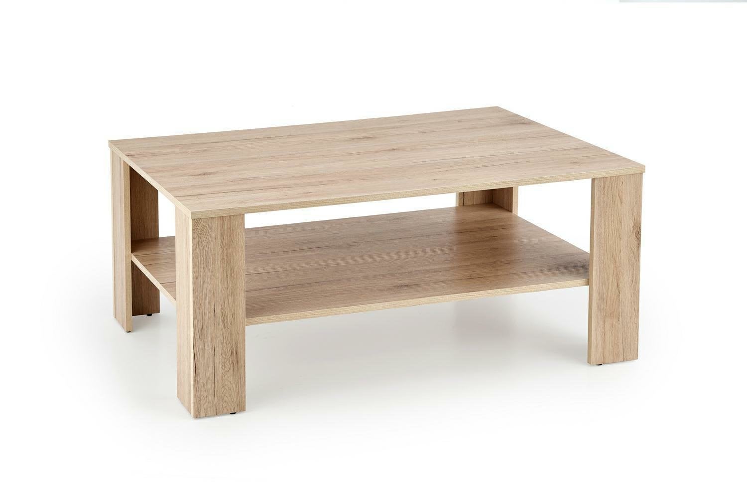 Stolik kawowy Tastur prostokątny INTESI dębowy z półką nowoczesny do salonu 110x65 cm 1 szt.
