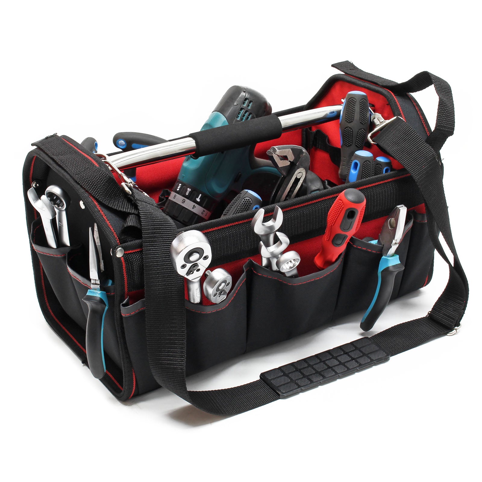 Sac à outils Taille L Bandoulière réglable et Poignée Poches intérieures et extérieures - 4