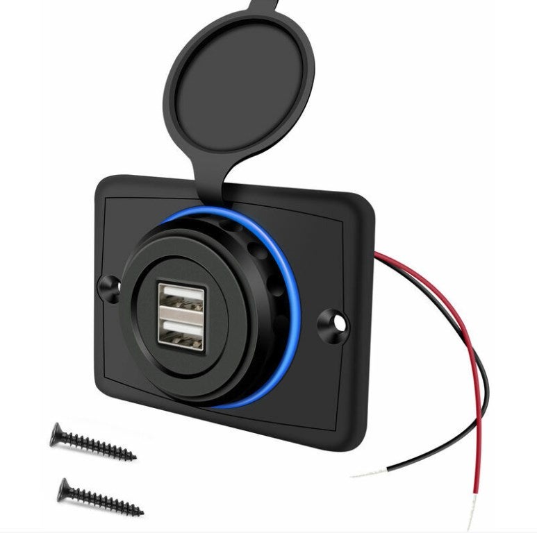Zmodyfikowana ładowarka USB do samochodu, 3,1 A, podwójny port, z otworem LED, do ciężarówki, telefonu komórkowego, samochodu