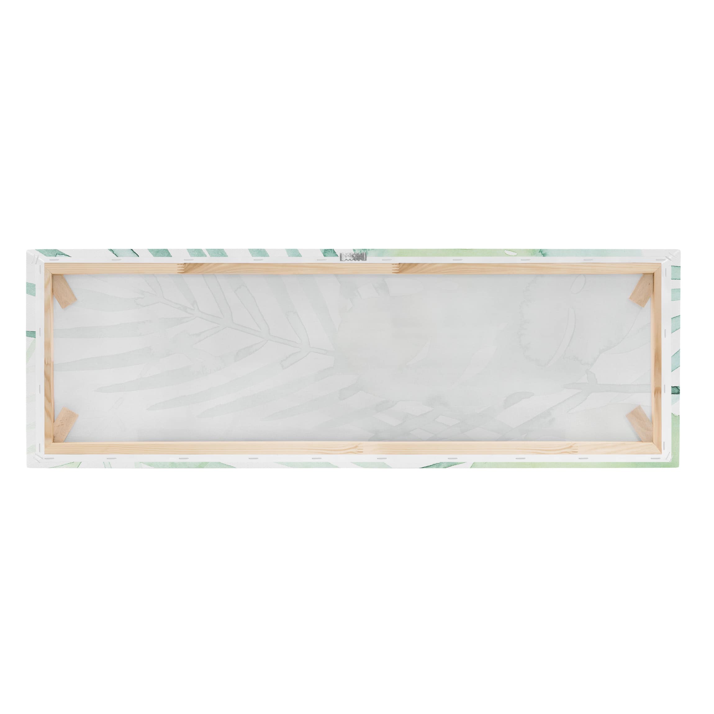Impression sur toile tableau sur toile châssis vert botanique plantes aquarelle tropical 315 chambre à coucher salon couloir 120 x 40 cm - 7