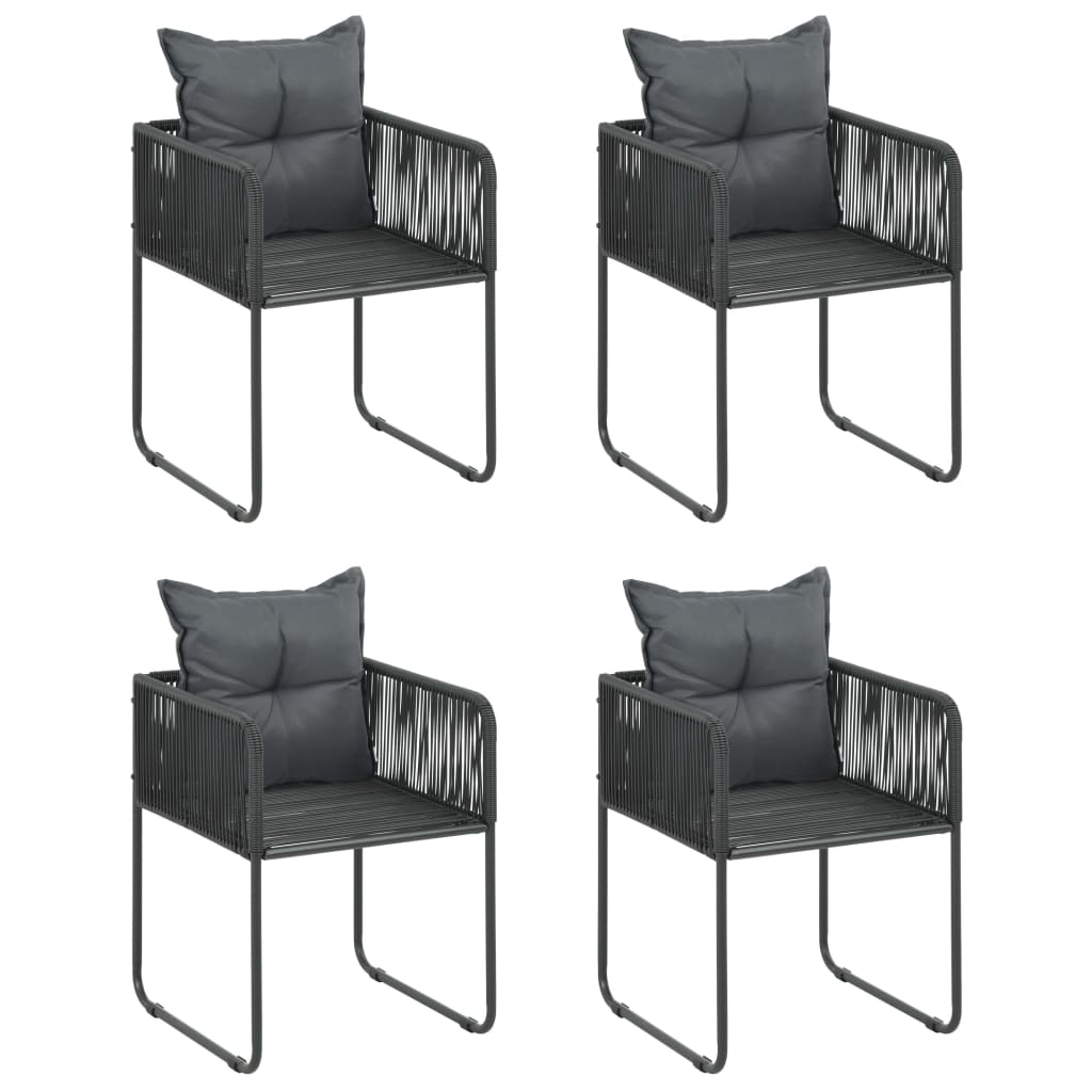 Maison Exclusive - Set da Pranzo da Giardino 5 pz in Rattan PVC Nero e Marrone - 4