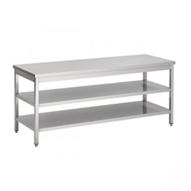 Table Inox Pro Avec 2 Etagères Basses - Gamme 600 - Combisteel - l200 ...