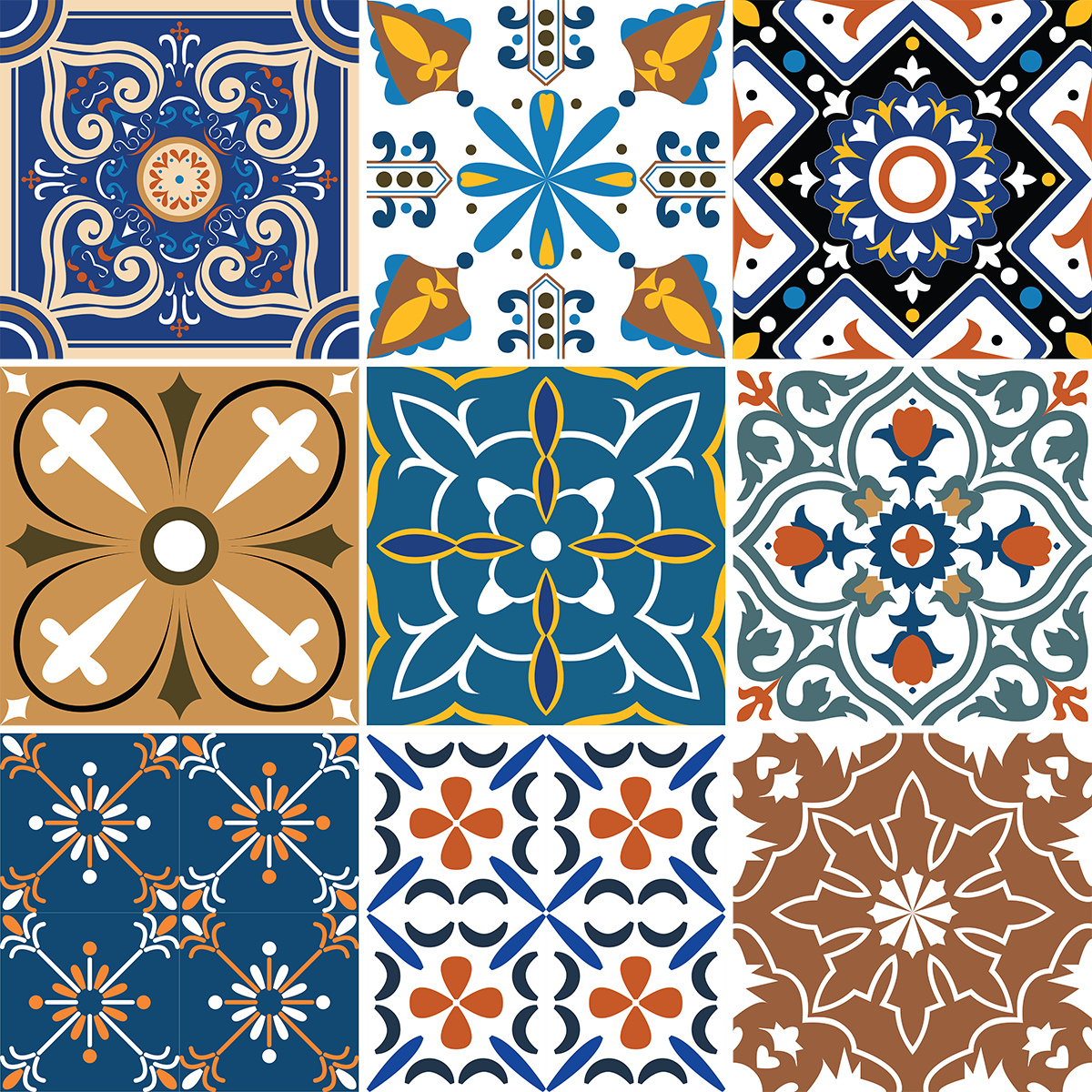 9 adesivi piastrelle azulejos axena - Sticker adesivo - adesivi murali - 9stickers20x20cm - 2