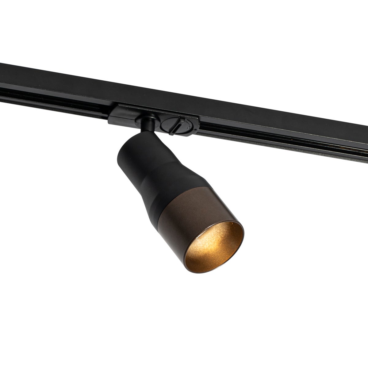 Nowoczesny reflektor szynowy czarny z ciemnym brązem do systemu szynowego jednofazowego - Iconic Kohua