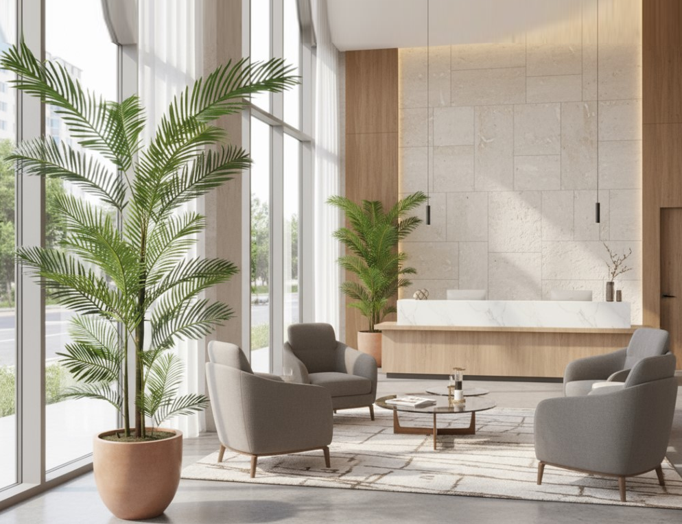 Palmier Areca artificiel, hauteur 240 cm, en pot de 17,5 cm - 2