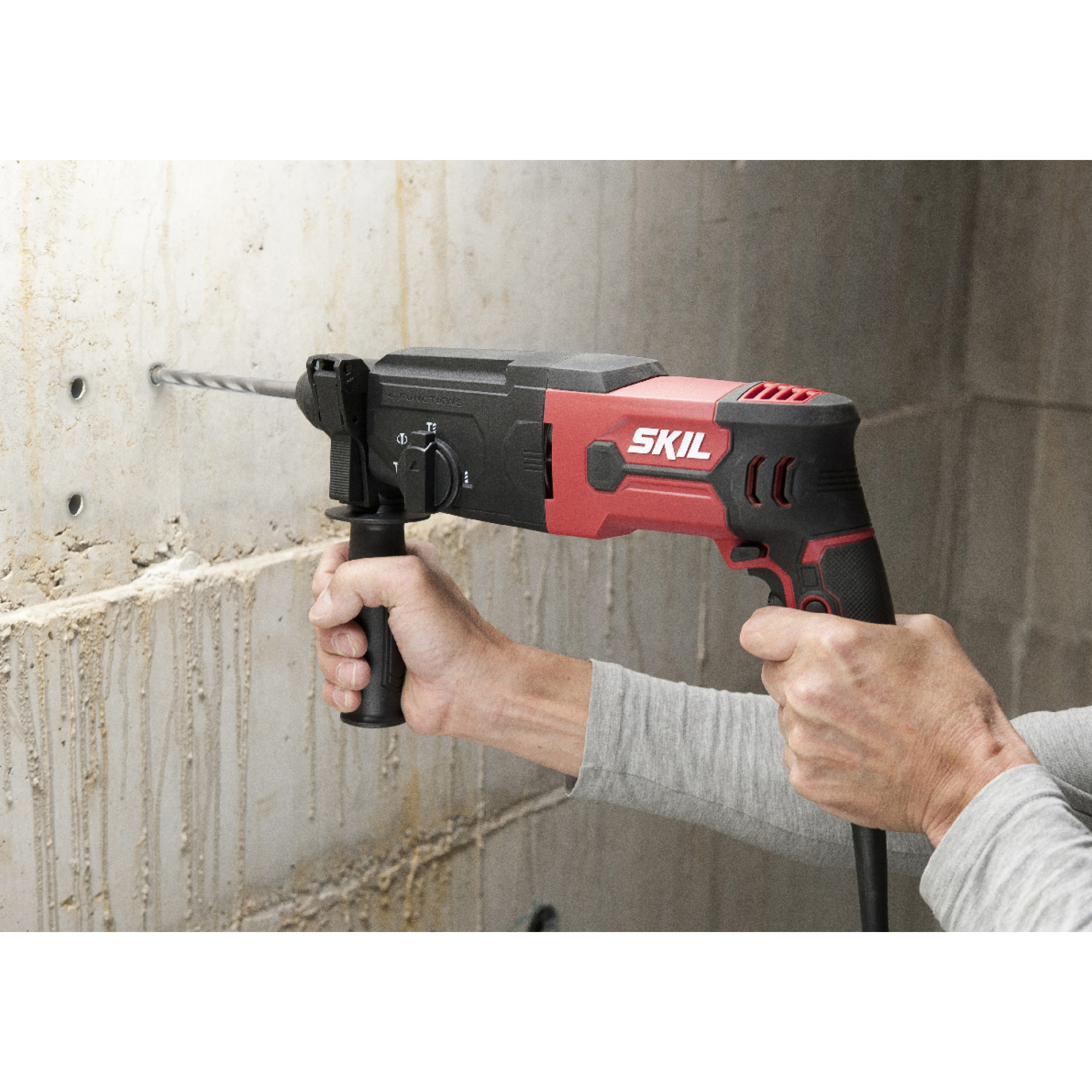 Perforateur SKIL 1770 GA 850 W 4 fonctions coffret forets SDS+ 6 8 10 mm mandrin 13 mm poignée butée manuel - 2