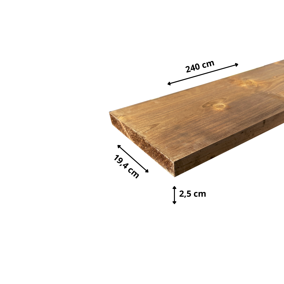Planche Rabotée Sapin Traité marron, L.240 x l.19,4 cm x Ep.27,5 mm - 4