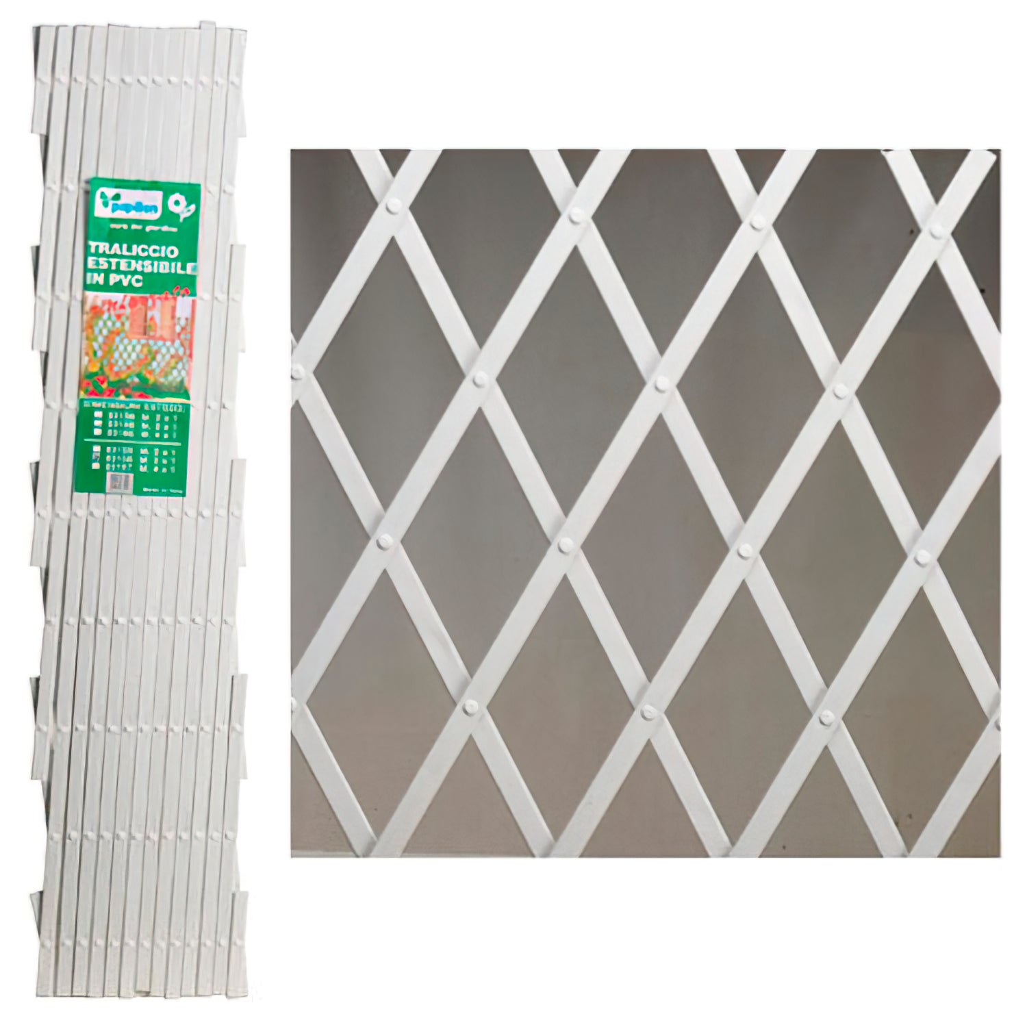 Traliccio estensibile a parete in PVC da giardino 1 mt - 6
