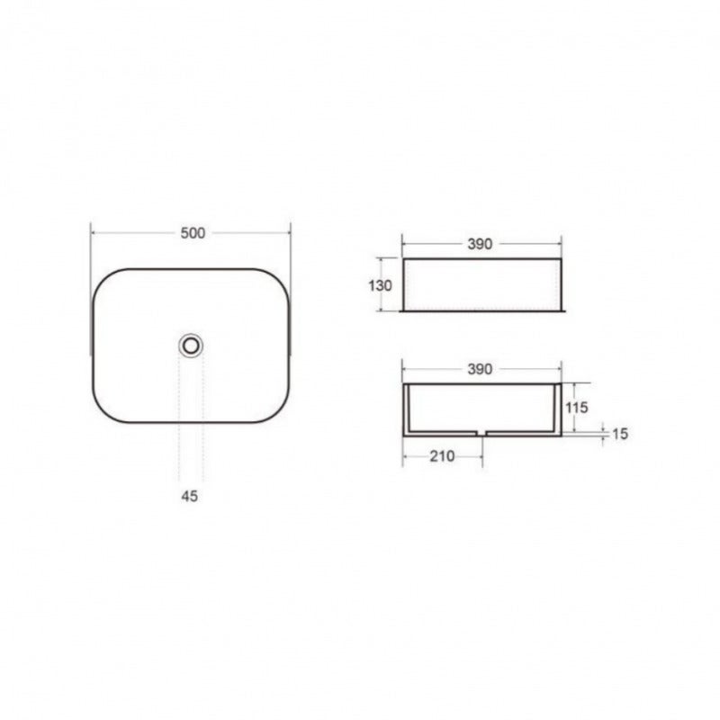 Infinitio Vasque à poser 50x39 cm, sans trop-plein, Gris mat (SATINF5039LGRM) - 4
