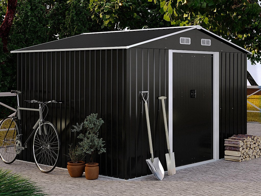 Wiata ogrodowa ze stali galwanizowanej w kolorze szarym 8 m² - MANSO